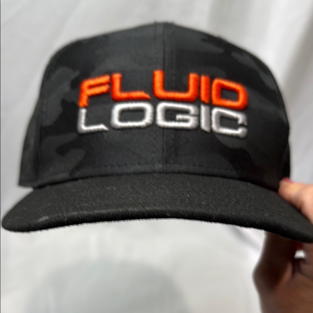 Fluid Logic Black Camo Racing Cap with Orange & Silver Logo, NEW! - Picture 15 of 16